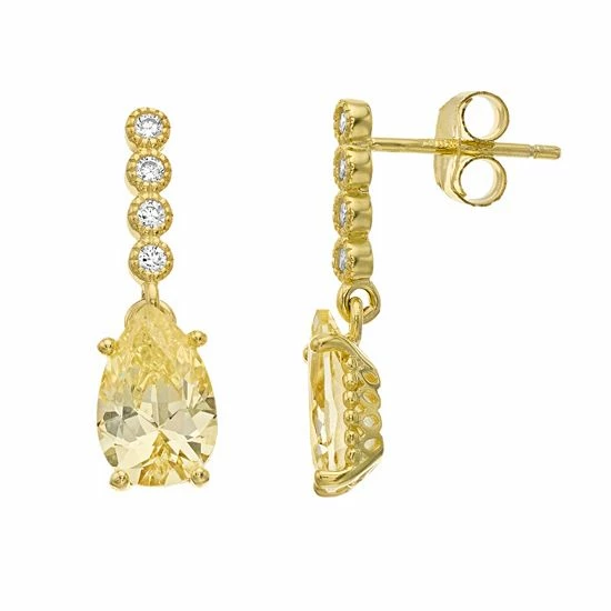 Brand new ๐ Unbranded Sterling Silver Blue Cubic Zirconia Teardrop Earrings ๐ - Image 5