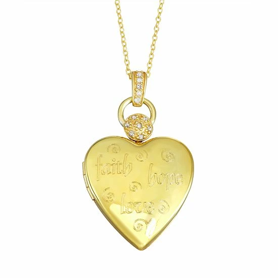 Cheapest ๐ Unbranded Sterling Silver Diamond Accent "Faith, Hope, Love" Heart Pendant Necklace ๐คฉ