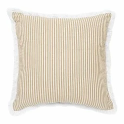 Best Pirce ❤️ Unbranded 22" Reversible Stripe Feather Pillow With Fringe Yellow 👍