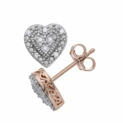 Promo ⭐ Unbranded 1/10 Carat T.W Diamond Heart Earrings Yellow ⭐