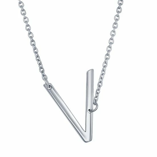 New ๐ Unbranded Sterling Silver Sideways Initial Necklace ๐ - Image 13