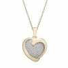 Best Sale 👍 Unbranded 14k Gold Over Silver 1/10 Carat T.W. Diamond Heart Pendant 🛒