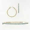 Deals 😀 Unbranded 18k Gold Over Silver Emerald And Diamond Accent Bracelet And Earring Set 👏