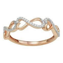 Wholesale 🧨 Unbranded Sterling Silver 1/6 Carat T.W. Diamond Infinity Heart Ring ❤️
