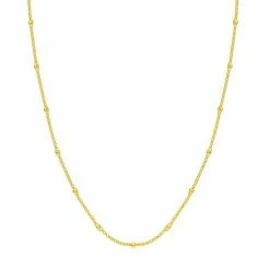 Cheap ⌛ Unbranded 14k Gold Textured Bead Station Necklace 🎉