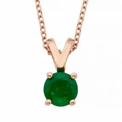 Buy ✔️ Unbranded The Regal Collection 14k Rose Gold Emerald Pendant Necklace 😀