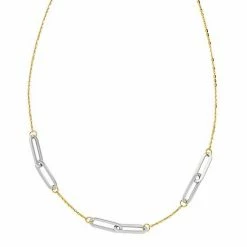 Cheap ✔️ Unbranded Two Tone 14k Gold Paper Clip Link Necklace 😍
