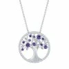 Promo 😍 Unbranded Sterling Silver Purple Cubic Zirconia Tree Of Life Necklace 🌟
