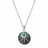 Promo ✨ Unbranded Sterling Silver Simulated Opal Sun Medallion Pendant Necklace ✔️