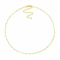 Buy 🥰 Unbranded 14k Gold Square Bead Saturn Chain Choker Necklace 🎉