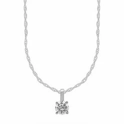 Top 10 🛒 Unbranded 14k White Gold 1/4 Carat T.W. Round Cut GSI Certified Diamond Solitaire Pendant Necklace 👏
