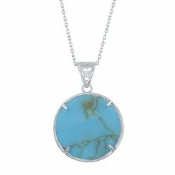 Budget 😉 Unbranded Sterling Silver Simulated Turquoise Necklace ⭐