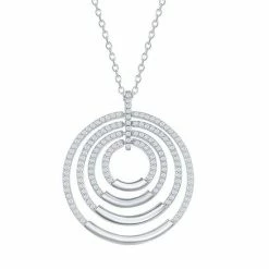 Best deal ✔️ Unbranded Sterling Silver CZ Tri-Color Multi-Circle Necklace 🌟