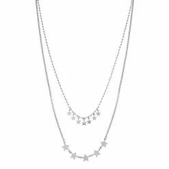 Best Pirce 🎉 Unbranded Sterling Silver Star Charm Double Strand Necklace 🛒