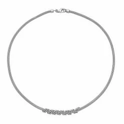 Budget 🔔 Unbranded Sterling Silver Beaded Mesh Necklace 👏