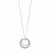 Discount 🌟 Unbranded Sterling Silver Glitter Accent Double Circle Pendant Necklace 🔥