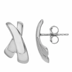Best deal ⌛ Unbranded Sterling Silver High Polish X Button Earrings 🧨