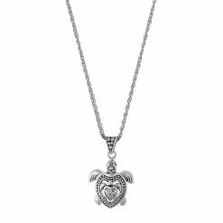 Cheapest 🌟 Unbranded Sterling Silver Oxidized Double Turtle Pendant Necklace 🔔