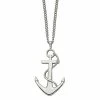 Promo ❤️ Unbranded Men's Stainless Steel Polished Anchor Pendant Necklace 🛒