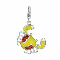 Brand new 🌟 Unbranded Sterling Silver Crystal Crab Charm 🧨