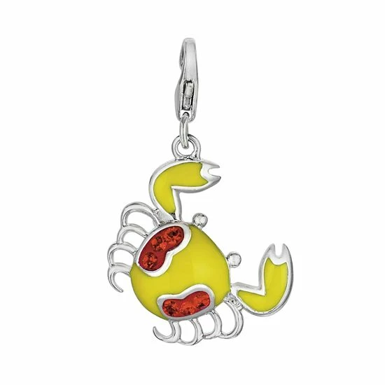 Brand new ๐ Unbranded Sterling Silver Crystal Crab Charm ๐งจ