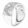 New 💯 Unbranded Sterling Silver 1/8 Carat T.W. Diamond Art Deco Wave Ring 🔔