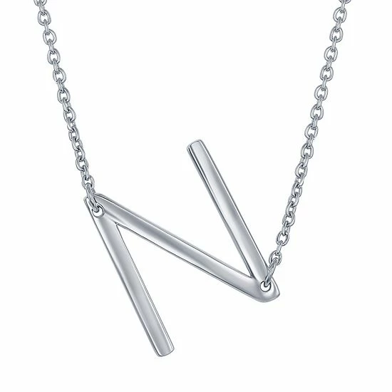 New ๐ Unbranded Sterling Silver Sideways Initial Necklace ๐ - Image 15