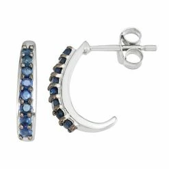 Wholesale 💯 Unbranded Sterling Silver Sapphire J Hoop Earrings 🥰