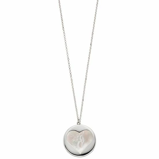 Coupon ⭐ Unbranded Sterling Silver 👩 Mother-of-Pearl Heart Pendant 👏