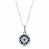 Outlet 🎉 Unbranded Sterling Silver Blue Glass & Cubic Zirconia Evil Eye Pendant 🎉