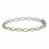 Coupon 😍 Unbranded Two Tone Sterling Silver Woven Cubic Zirconia Bracelet 🎁