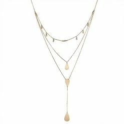 Best Sale 🔔 Unbranded 10k Gold Triple Strand Y-Necklace ✨