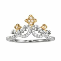 Best deal 😍 Unbranded Two Tone Sterling Silver 1/4 Carat T.W. Diamond Ring 🔥