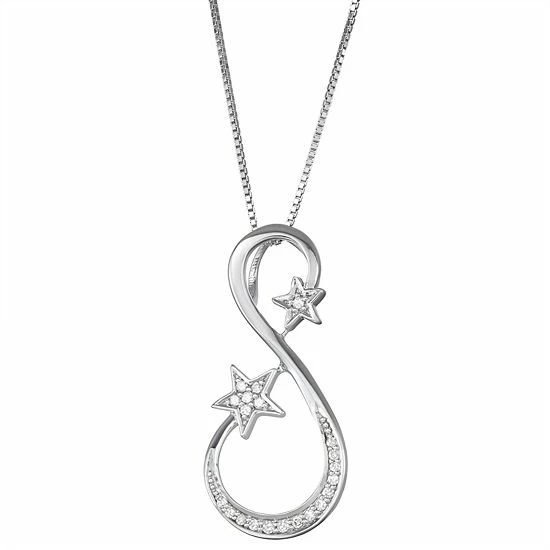 Brand new ๐ Unbranded Sterling Silver 1/10 Carat T.W. Diamond Star Pendant โจ