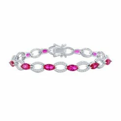 Cheapest 🌟 Unbranded Sterling Silver Gemstone Tennis Bracelet Simulated Emerald 🌟