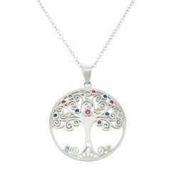 Best reviews of 😍 Unbranded Sterling Silver Lab-Created Gemstone & Cubic Zirconia Tree Of Life Pendant 🔔