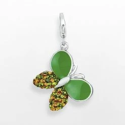 Wholesale 💯 Unbranded Sterling Silver Crystal Butterfly Charm ❤️