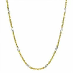 Deals 👍 Unbranded 14k Gold Over Sterling Silver Tube Station Necklace Gold Tone 🎁