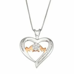 Budget ✔️ Unbranded Sterling Silver 1/5 Carat T.W. Diamond "Mom" Heart Pendant Necklace 🔥
