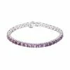 Discount 😀 Unbranded Sterling Silver Amethyst Tennis Bracelet 👏
