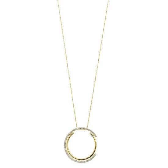 Outlet ๐ Unbranded Sterling Silver Cubic Zirconia Concentric Eternity Pendant Necklace ๐ - Image 3