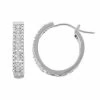 Hot Sale 🥰 Unbranded Sterling Silver 3/8 Carat T.W. Diamond Hoop Earrings ✨