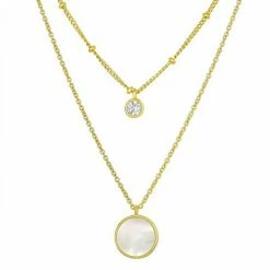 Cheap 🔥 Unbranded Cubic Zirconia & 👩 Mother-of-Pearl Double Layer Necklace 🌟