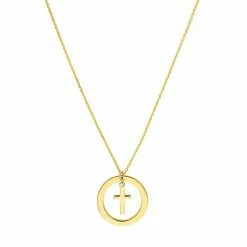 Best reviews of 💯 Unbranded 14k Gold Circle Cross Necklace 🎁