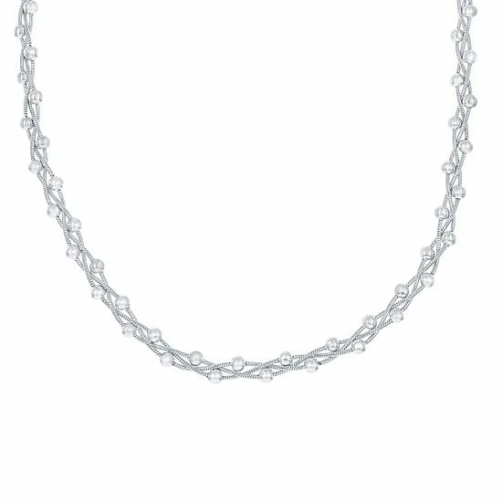 Hot Sale ๐ฅฐ Unbranded Sterling Silver Braided Bead Snake Chain Necklace ๐