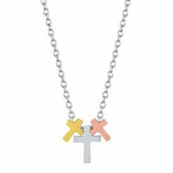 Cheapest 🤩 Unbranded Tri-Tone Triple Cross Necklace ❤️