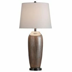 Best Sale 👍 Unbranded Ceramic Column Table Lamp With Black Nickel Base ⭐