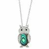 Flash Sale 😉 Unbranded Sterling Silver Abalone & Cubic Zirconia Owl Pendant Necklace ⌛