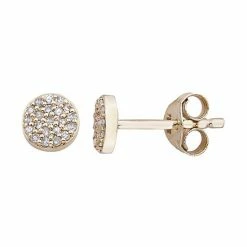 Promo 🔥 Unbranded 10K Gold 1/10 Carat T.W. Diamond Circle Earrings Rose ✔️