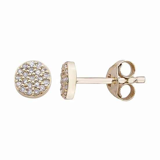 Promo 🔥 Unbranded 10K Gold 1/10 Carat T.W. Diamond Circle Earrings Rose ✔️